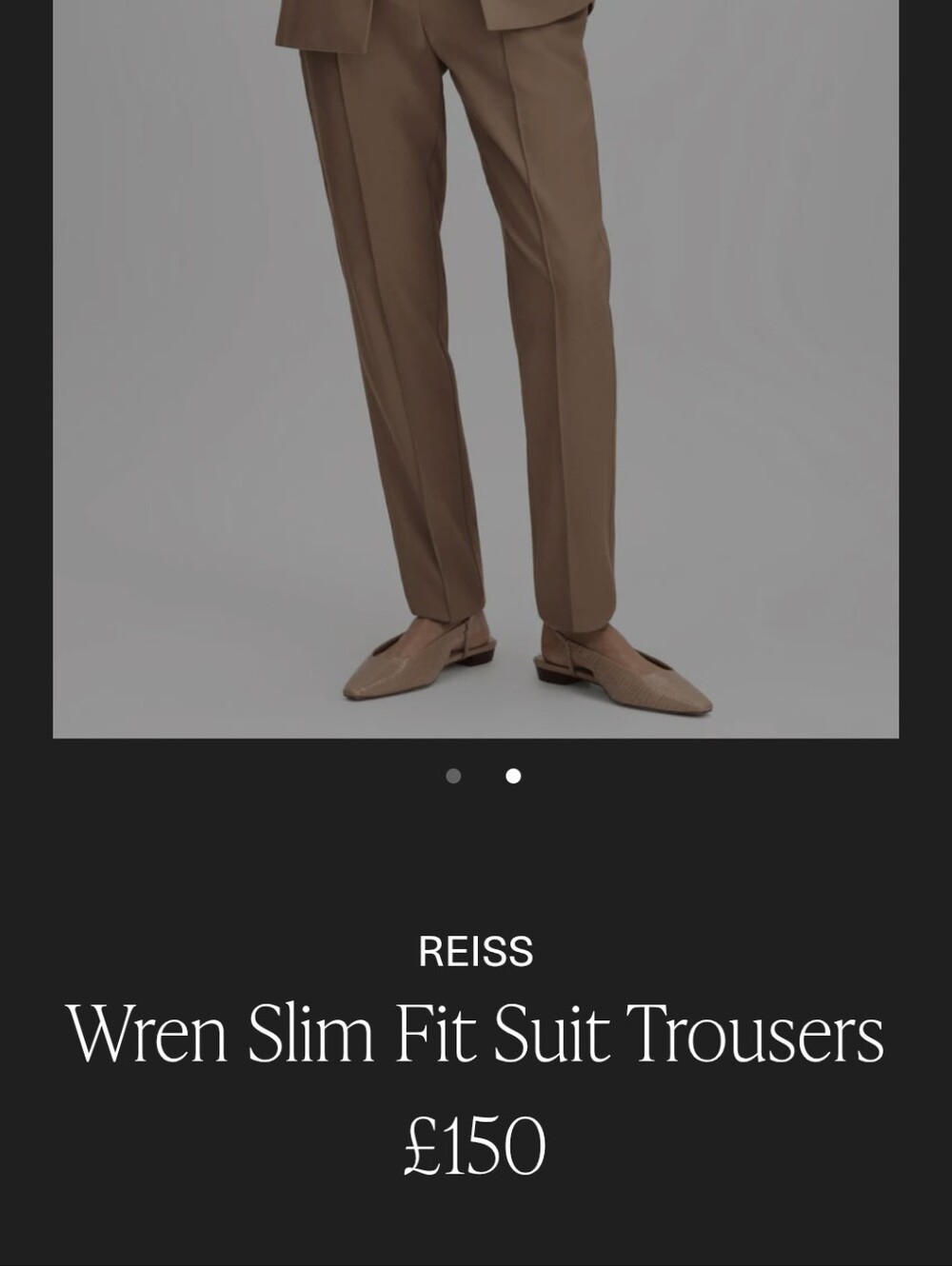 Reiss Camel Tailored  Trousers - Picture 3 of 12